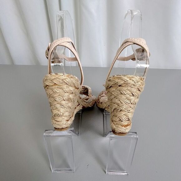 Stuart Weitzman Women's Patterned strapped wedges size 5.5 pink - Picture 7 of 11